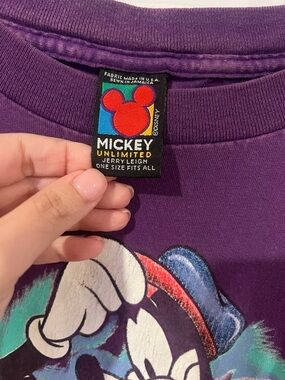 Disney Mickey Unlimited Purple Graphic Adult One Size Fits All Vintage Tee
